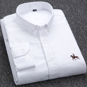 Men's Casual Shirts Large size Full Men's Shirts 100% Pure Cotton Oxford business Casual Shirt soft slim fit formal plain shirt Long Sleeve clothes 230822