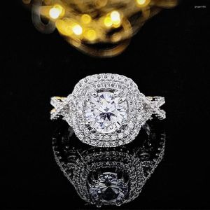 Küme Yüzükleri 2023 Lüks Zircon 925 STERLING Gümüş Tasarımcı Nişan Yüzüğü Kadın Yıldönümü Hediye Takı Toplu Satış
