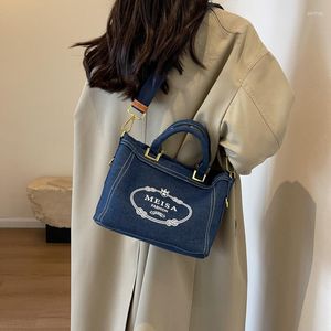 Moda omuz çantası kadın crossbody el çantası mavi kot kot pamuk lüks kotlar tasarımcı kadın çanta