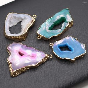 Kolye Kolyeleri Doğal Taş Agate Geode Düzensiz Kristal Druzy Takılar Kadınlar için Mücevher Yapımı DIY Kolye Aksesuarları Toptan