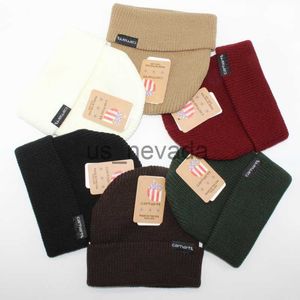 Beanie/Kafatası Kapakları Düz ​​renkli iş kıyafetleri Yün Şapkalar Erkek ve Kadın Modaya Örnek Şapkalar Sokak Sıcaklık Katlanmış Ağız Krop Şapkaları Kayak Kış Şapkaları J230823