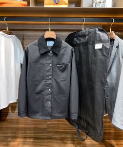 Sonbahar ve kış tasarımcısı ceket şık cep dikişli kadife yaka boyun ceket ABD boyutu lüks erkek siyah kargo ceket