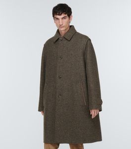Дизайнерские мужские шерстяные смеси модные пальто мужчины осень верхняя одежда Loro Piana Savile Cashmere Blend Blend с кнопкой 4 шт.