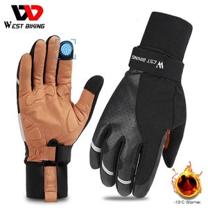 Sports Gloves WEST BIKING Winter MTB Unisex Cycling Equipment BMX Windproof Warm Bike Motorcycle Bicycle Accessories Ski Mitten 230822