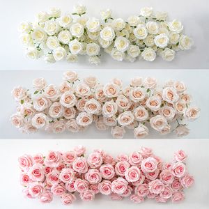 Flores decorativas grinaldas 5d branco rosa rosa roxa rosa artificial linha de cenário de arco decoração de arco de arco de parede de eventos florais
