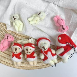 Bambole peluche da 20 pezzi di orsacchiotto di Natale 6 cm Mini Giochi di peluche giunti a pendente decorativo Girl Regali 230823 230823