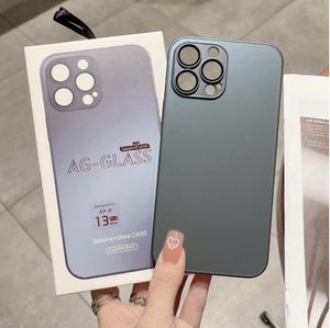 AG Silicone Matter Glass Magnetic Telefone Caso para iPhone 15 14 13 12 Pro Max 11 Pro Max Plus Back Toup With Gift Box