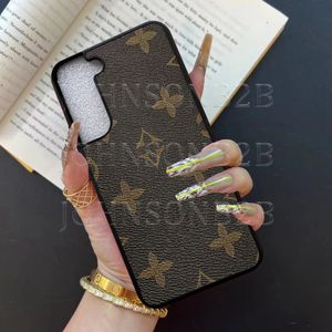 Lindas capas de telefone S21 S22 S23 Ultra Plus Samsung Galaxy Bolsa de couro de luxo de alta qualidade S10 S 10 20 21 22 23 S24 S25 S26 Note10 Note20 Capa com caixa de logotipo Homem Mulher 823