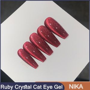 Лак для ногтей Nika Ruby/Black/Blue/Pink/Fairy Color Cat Eye Series Lock 15 мл Полу постоянного замачивания с геля универсальный магнитный гель 230822