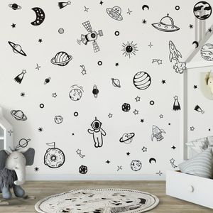 Наклейки на стенах ракетный корабль Астронавт творческий виниловый наклейка для детской комнаты
