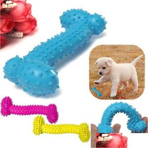 Köpek oyuncakları Chews 3 Isırmaya Dayanıklı Kemik Köpek Yavru Molars Kauçuk Top Oyun Diş Eğitimi Termal Plastik TPR PET 10X4CM DROP D DHOUO