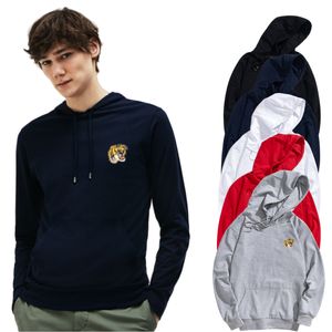 Erkek Hoodies Sweatshirtler Leopar Tiger Kafa Mektubu Günlük Nefes Alabilir Rahat Streç Pamuk İnce Uygun Stil Üst Erkek Yuvarlak Boyun Boyutu S-3XL GG644