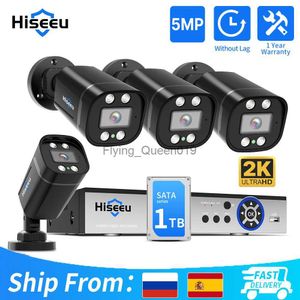 Hiseeu 8CH CCTV-Kamera-Sicherheitssystem-Kits 5MP AHD-Überwachungskameras DVR-Set Gesichtserkennung Infrarot-Nachtsicht XMEye Pro HKD230812