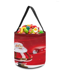 Сумки для хранения Рождество Санта -Клаус Декор Бал Хэм для украшения игрушки для корзины конфеты подарки для детей