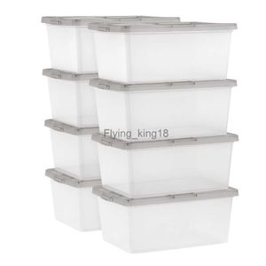 17 квартала верхней верхней пластиковой коробки для хранения серого из 8 прочных и прочных 16,44 x 11,75 x 7,00 дюйма HKD230812