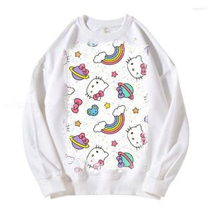 Женские толстовины Hello-Kitty Hoodie милая женская корейская женская мода толстовка весна и осенняя одежда повседневная длинное рукав