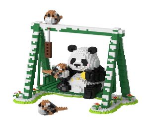 Lepin Tuğla Ulusal Hazine Dev Panda Yapı Taşları Oyuncak Çocuk Salıncak Figür Model Kiti Montajlı Bina Toy Küçük Plastik Oyuncak Noel Hediyesi