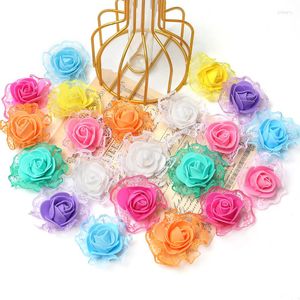 Dekoratif Çiçekler Köpük Gül Kafaları DIY Çelenk Yapay Çiçek Ev Düğün Dekorasyon Scrapbooking Estetik Oda Dekor 5cm 30 PCS