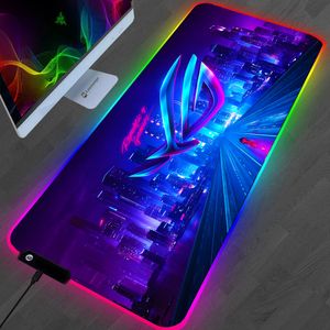 Mouse Pads Wrist Rests RGB ASUS ROG Pad Gaming Accessories Computer Mousepad Keyboard Backlit LED Gabinete Gamer Carpet Tapis De Souris Desk Mat 230823