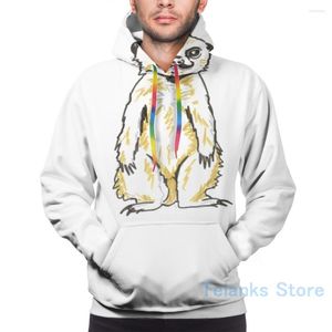 Erkek Hoodies Mens Sweatshirt Kadınlar İçin Sweatshirt Bıyık Baskı ile Komik Meerkat Baskı Gündelik Hoodie Streatwear