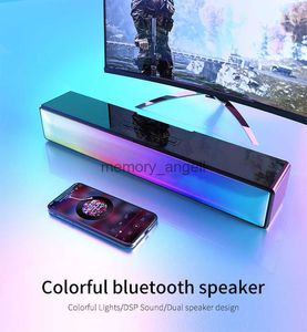 Altoparlanti multimediali wireless BT5.2 Luce RGB Computer Sound Bar Altoparlanti da gioco stereo alimentati tramite USB per PC Tablet Laptop HKD230825