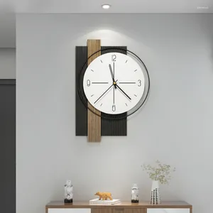 Relógios de parede Decoração Relógio Sala de estar Elegante Presente Relógio de Quartzo Arte Moderna Preto Branco Nórdico Silencioso Saat Decor