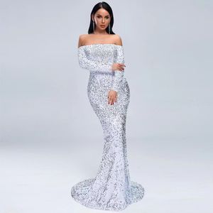 Arapça Gelin Elbisesi Parlak Beyaz Siyah Dantel Denizkızı Prom Elbiseler 2023 Omuz Uzun Kollu Artı Boyut Akşam Resmi Partisi İkinci Resepsiyon Gowns