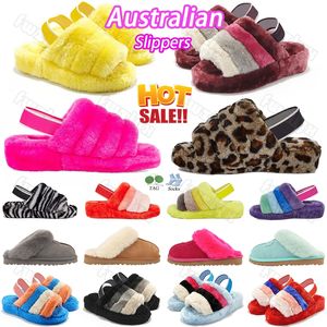 Avustralyalı Terlik Avustralya Kabartması Evet Slayt Tasarımcısı Serim Kadın Platformu Mini Kürk Kör Kar Yarı Sandalet Moda Puffer 823749895