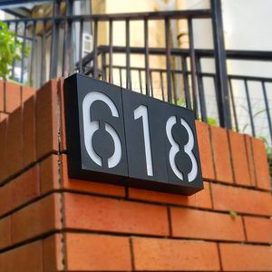 Садовые украшения дом номер открытый адрес Знак Солнечный светодиодный светодиодные дома номера двора Двор Дверной Планиза