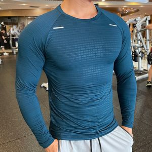 Erkek Tişörtler Marka Çalışma Gömlek Erkekler Uzun Kollu Spor Salonu Gömlek Erkekler Spor Giyim Sıkıştırma Kuru Fit Gömlekler Erkekler Fitness Sport Sıkı T-Shirt 230825