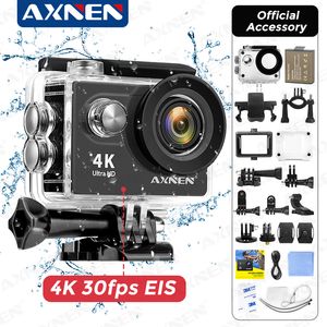 Погодные камеры Axnen H9R H9 Действие камера Ultra HD 4K 30FPS 1080p 60FPS WiFi 2 дюйма 170D подводный водонепроницаемый шлем видео видеозапись спортивная камеру 230825