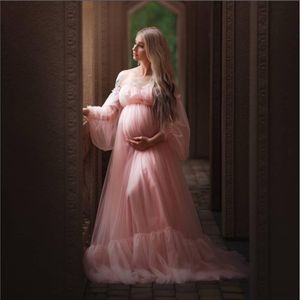 T-shirt annelik elbiseleri bebek duşları için seksi uzun tül hamile kadınlar fotoğraf çekim parti düğün hamileliği maxi elbisesi fotoğraf pervane