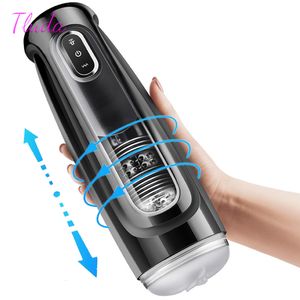 Masturbadores Automático Masculino Mastubator Telescópico Rotativo Masturbação Cup para Homens Boquete Buceta Máquina Sex Toys Adulto Bens 18 230824