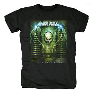 Erkekler Tişörtleri Overkill Beyaz Şeytan Armory American Thrash Metal Hip Hop Sokak Giyim Pamuk Gömlek Erkek Günlük Kısa Kollu Tees Tops