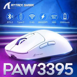 PAW3395 Wireless Esports Mouse Bluetooth Pro Gaming Mouse 26000 DPI Регулируемая мыши для мыши для мыши для ноутбука Графический дизайн Q230825