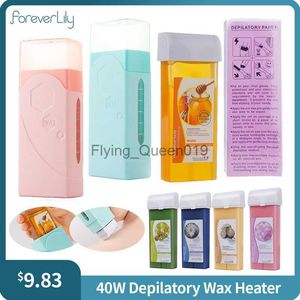 foreverlily Depilatory Wax Heater Machine Roll On Wax Cartridge Hair Removal Cream Heating Device Home Epilator Waxing Warmer HKD230825