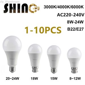 Led Bulb Lamps A60 A80 E27 B22 AC220V Light Real Power 8W-24W 3000K/4000K/6000K Super bright warm white light Lampada For Home HKD230824