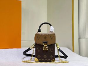 Omuz çantası tasarımcı çanta kamera kutu çantası m82465 kadın çanta s-lock tote çantaları lüks zincir çantalar metal köşeler ve saplama çantası bayan crossbody çantalar moda çantası