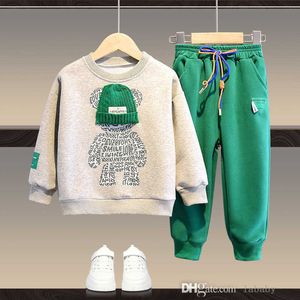 Kids 3D Cartoon Sweatshirt and Drawstring Sweatpants Set, Designer Clothes for Boys and Girls, 1-13 Years Old