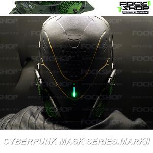 Parti Maskeleri Fockshop Cyberpunk Mask Night City Cosplay Stage Mülkiyet Sci-Fi Led Lambası Cadılar Bayramı Festivali Gençler için Parti Hediyeleri 230824