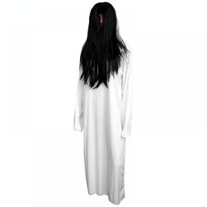 Maschere per feste Costume da fantasma spaventoso Abito da sposa fantasma squisito Costume cosplay horror di Halloween Costume cosplay Sadako bianco 230825