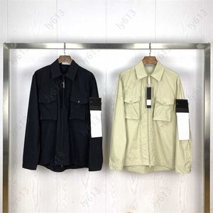 Herrenjacke mit Knöpfen, Hemd, Designerjacke, Frühlings-Herbst-Serie von Arbeitskleidungshemden für Männer und Frauen mit den gleichen lockeren, einfarbigen Ärmel-Badge-Jacken