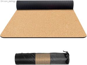 Tapis de yoga en liège extra large antidérapant super épais de 6 mm avec un matériau écologique absorbant la sueur exercice yoga équipement de pilate Q230826