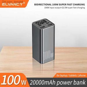 Compact and high-power 100W laptop power bank 20000 milliampere compatible bidirectional super fast charging mobile power supply Q230826