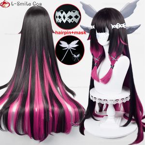 Cosplay Wigs Game Genshin Impact Fatui Cosplay Columbina Wig 105cm Long Gradient Heat Resistant Synthetic Hair Anime Party Wigs Wig Cap 230826