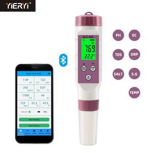 PH Meters 7 in 1 Temp ORP EC TDS Salinity S.G PH Meter Online Blue Tooth Water Quality Tester APP Control for Drinking Laboratory Aquarium 230826