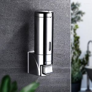 Liquid Soap Dispenser Bathroom Manual Press Stainless Steel Hand Sanitizer Holder Wall Mount Shampoo Head Shower