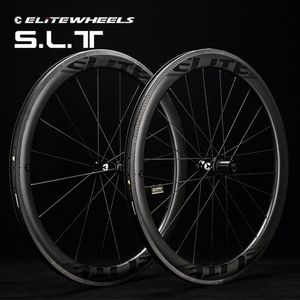 Ruote bici ELITEWHEELS SLT Road Carbon Aero A1 Freno RA18 Cuscinetto in ceramica Mozzo Pilastro 1423 Raggio Tubolare Copertoncino Tubeless Set di ruote 230825