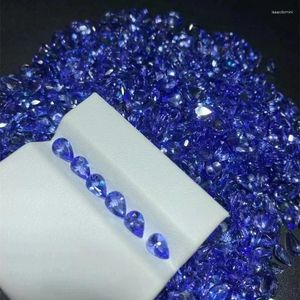 Gevşek değerli taşlar 5A Kalite kare 4x5mm ve 4 6mm doğal safir ışık mor Tanzanit Taş DIY mücevher yapımı