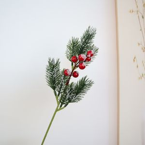 Смоделированные сосновые иглы ягоды рождественские черенки рождественские аксессуары для дома мебель мебель